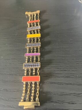Rare vintage Daniel Swarovski Paris yellow gold tone bracelet